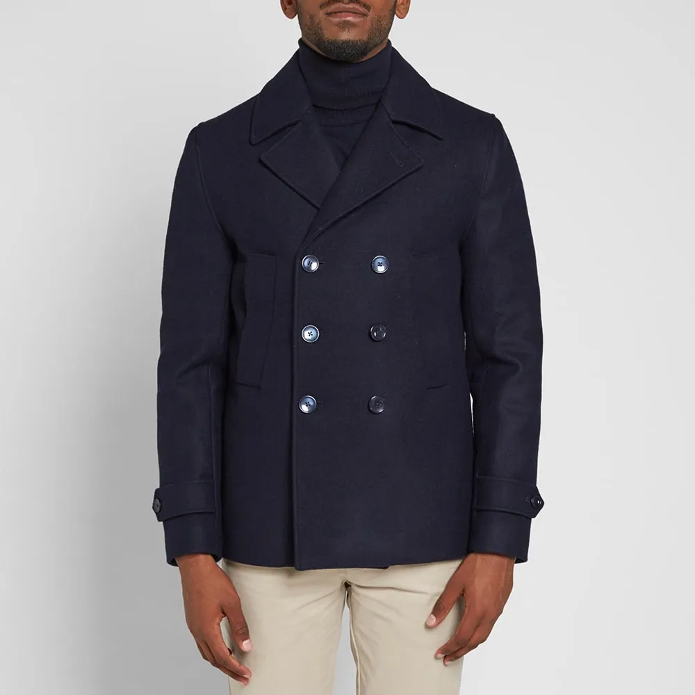 Officine Generale New PeacoatNavy Wool