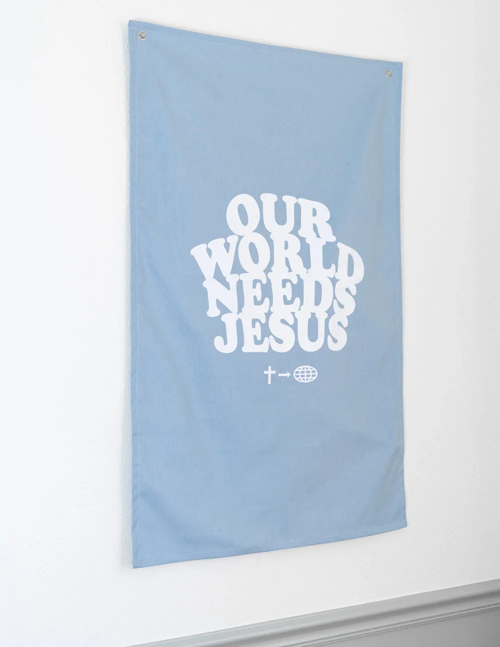 Our World Needs Jesus Tapestry