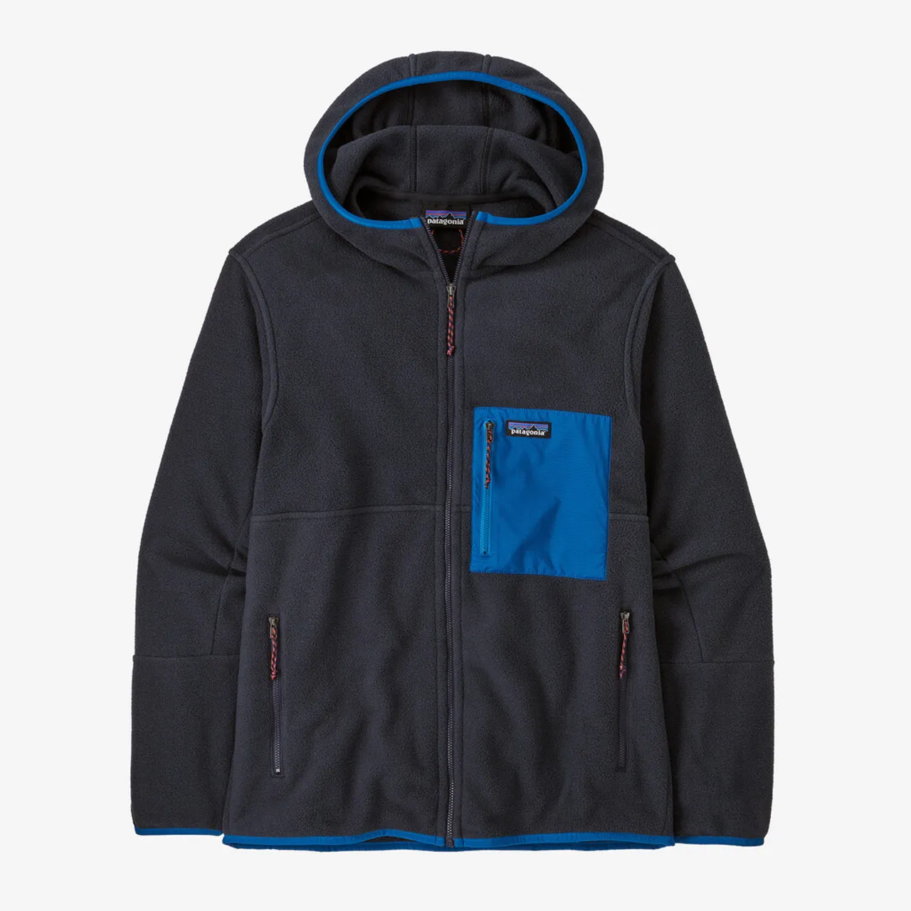 Patagonia Men's Microdini Fleece Hoody: Pitch Blue w/ Endless Blue