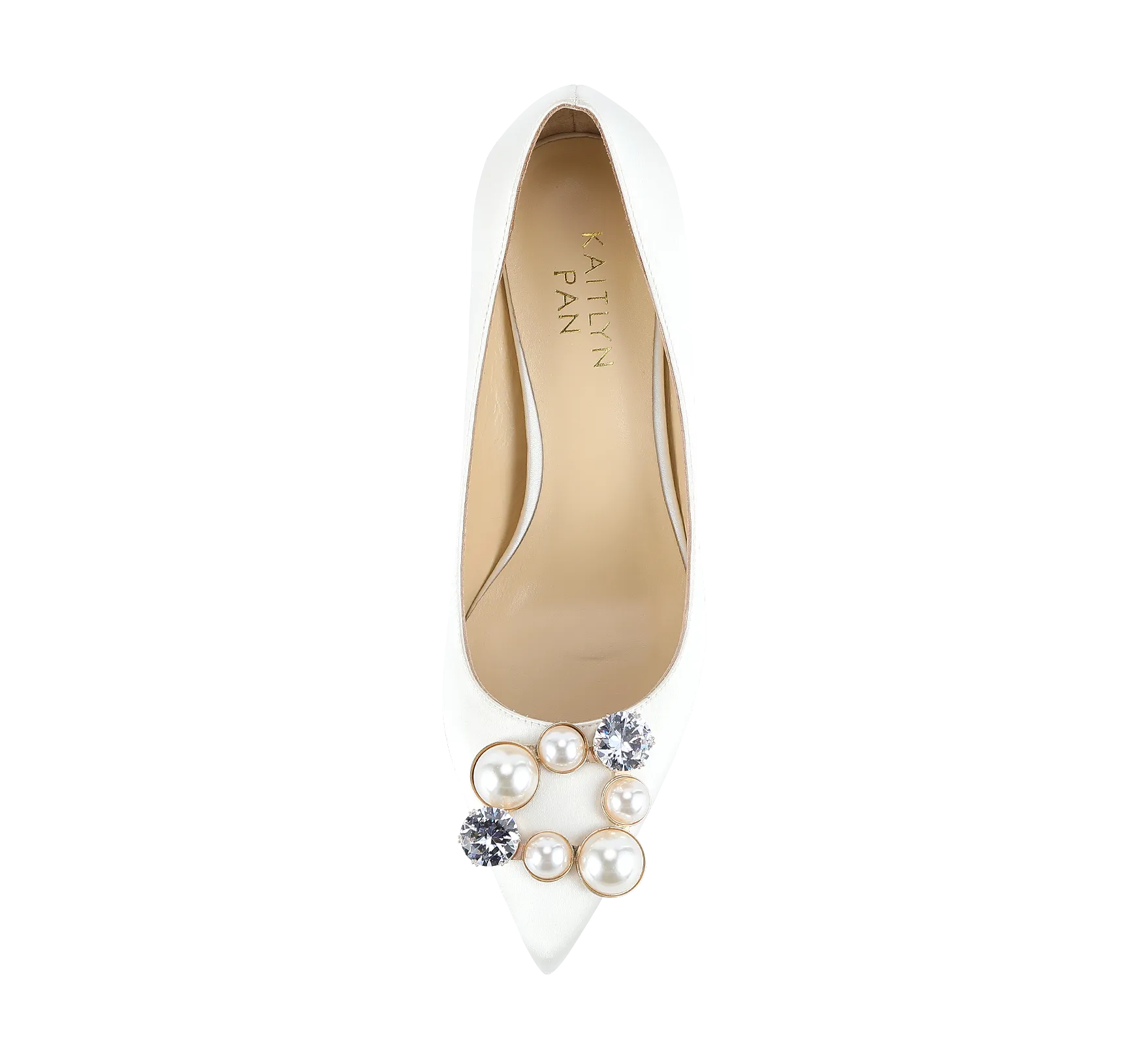 Pearl Buckle Satin Pumps