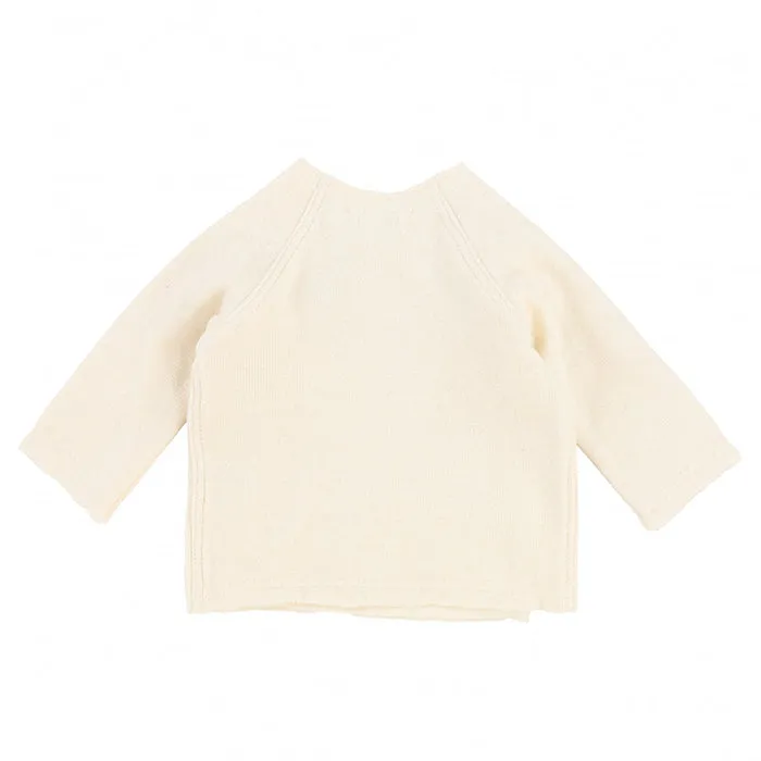 Pequeno Tocon Baby Rulo Wrap Sweater Natural Cream