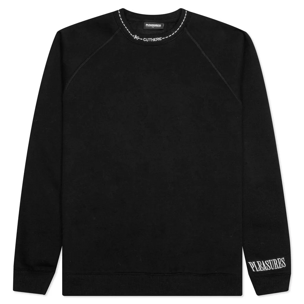 Pleasures Cut Here Raglan Crewneck - Black