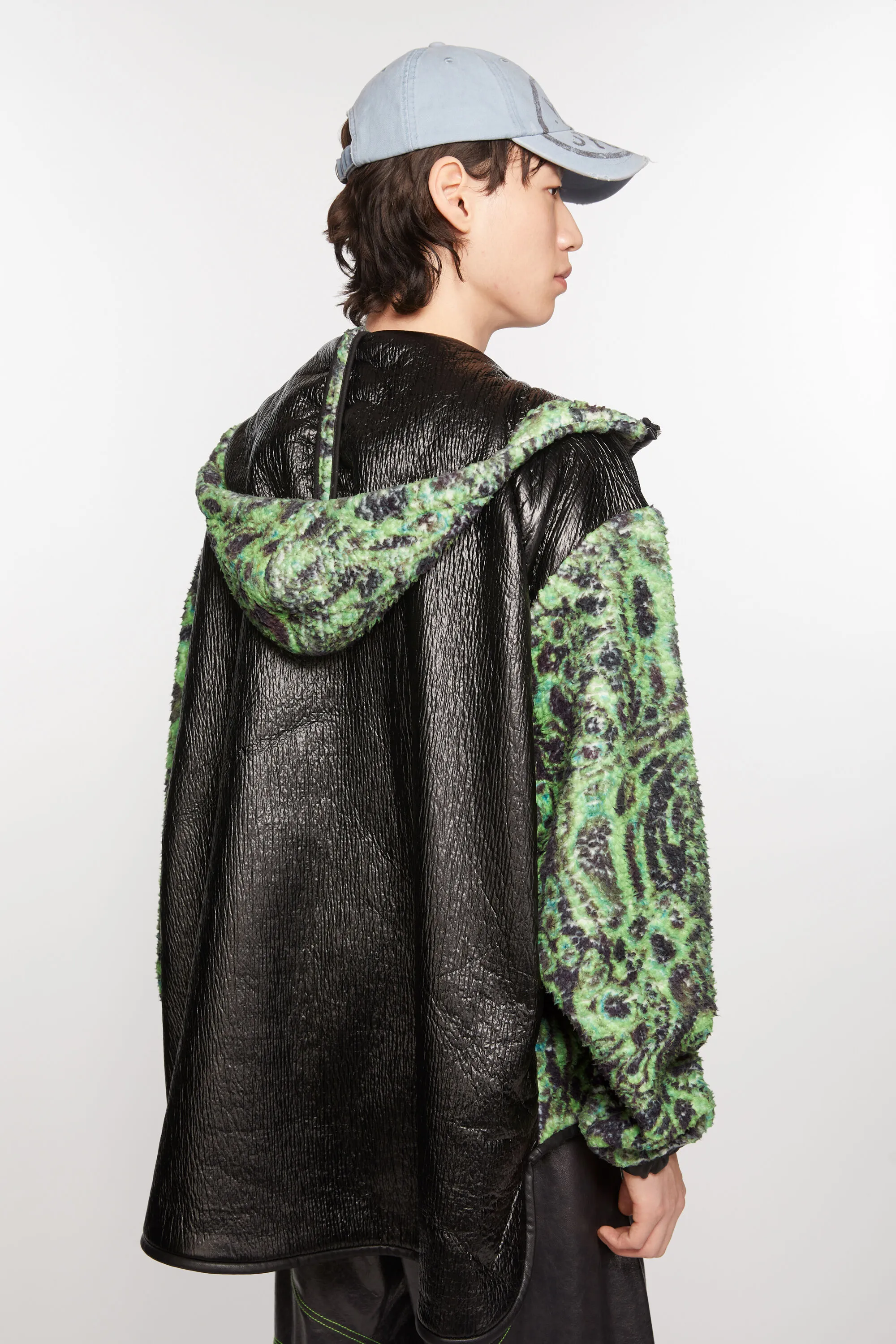 Printed fleece hooded jacket