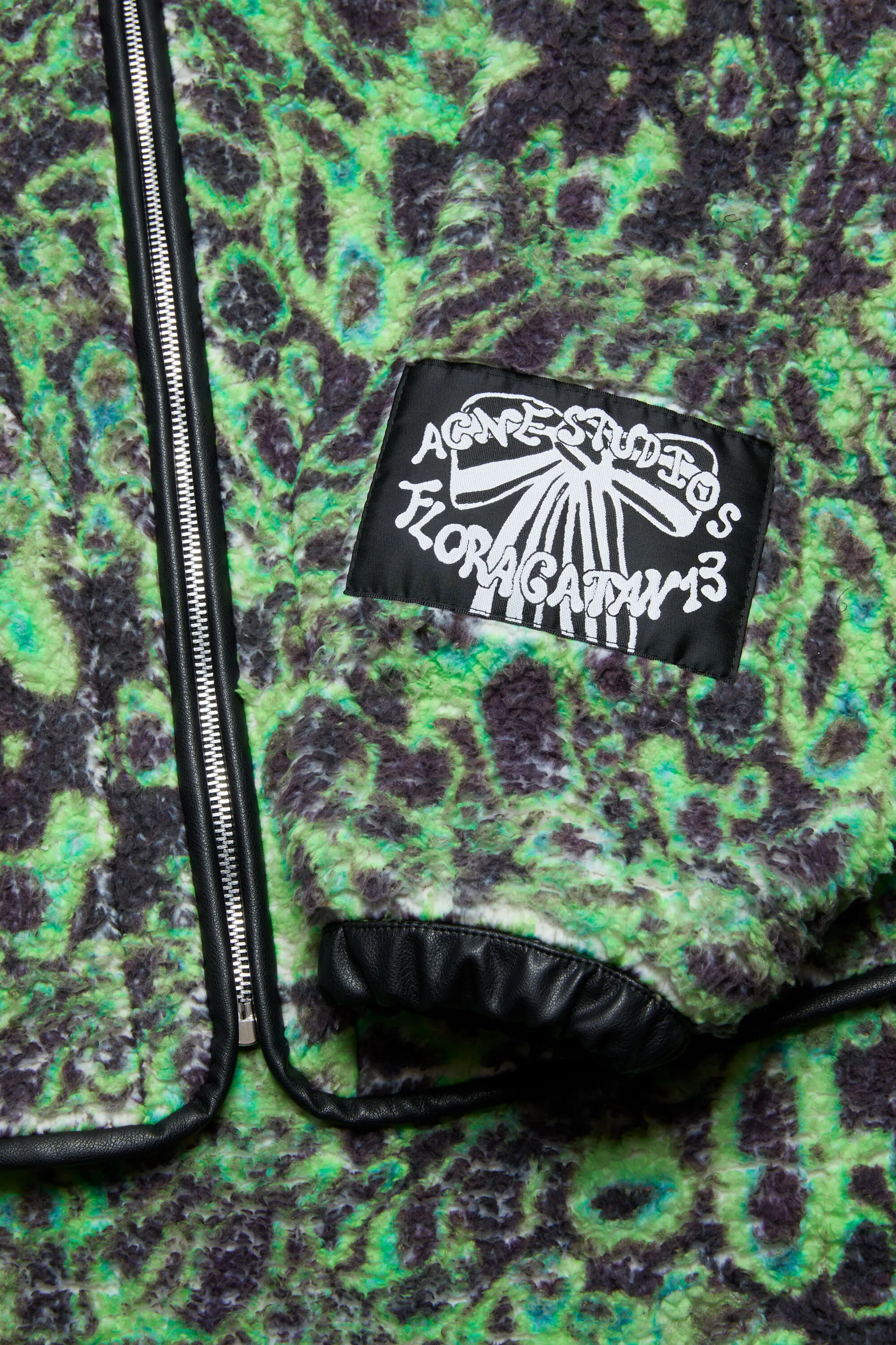 Printed fleece hooded jacket