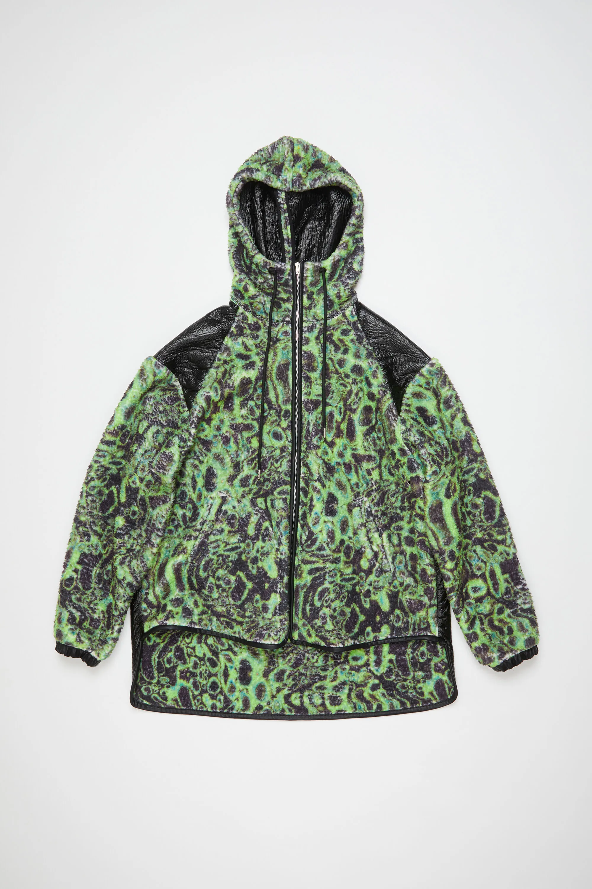 Printed fleece hooded jacket