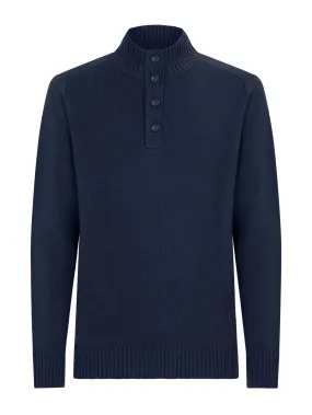 Pull con bottoni in Nice Wool - Bleu