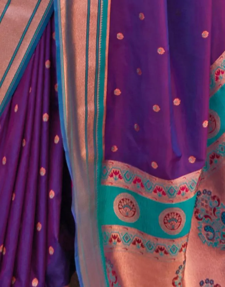 Purple Silk Woven Sarees