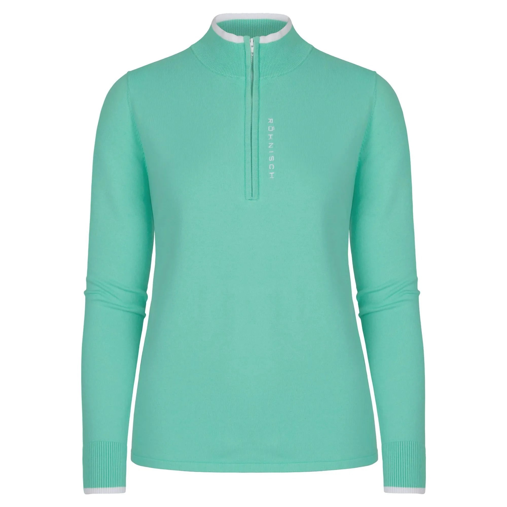 Rohnisch Knitted Half Zip Ladies Golf Sweater Opal