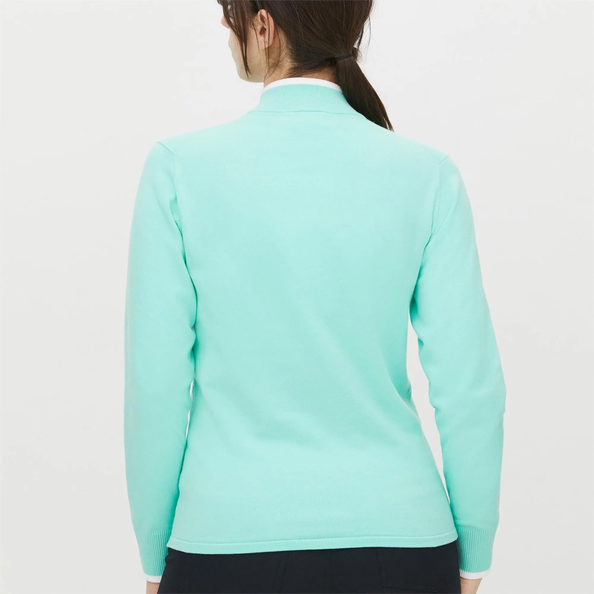 Rohnisch Knitted Half Zip Ladies Golf Sweater Opal