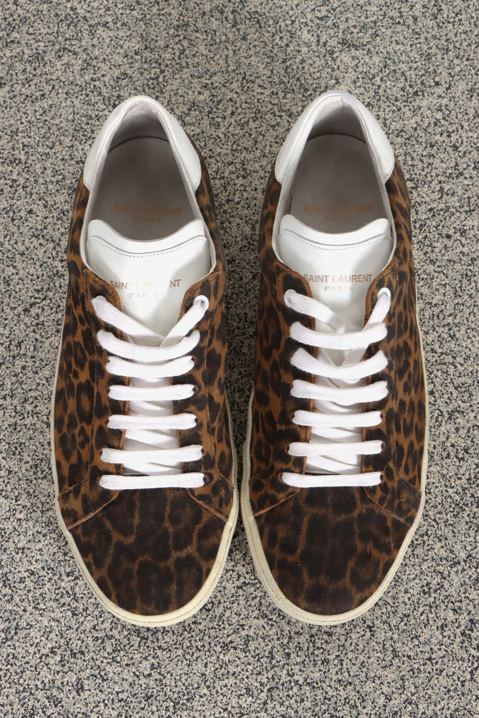 SAINT LAURENT Suede Leopard Print 06 Low Trainers (42)