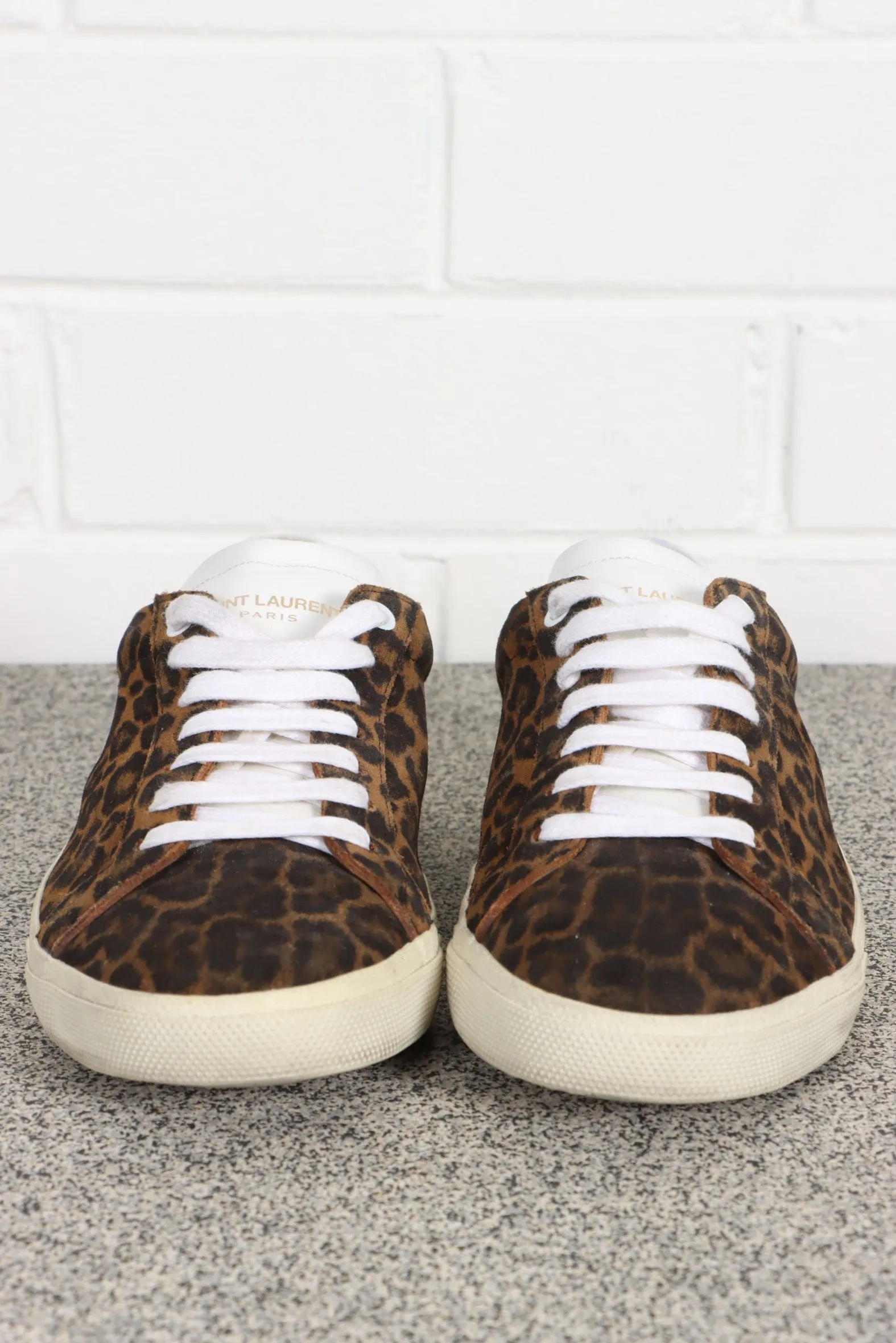 SAINT LAURENT Suede Leopard Print 06 Low Trainers (42)