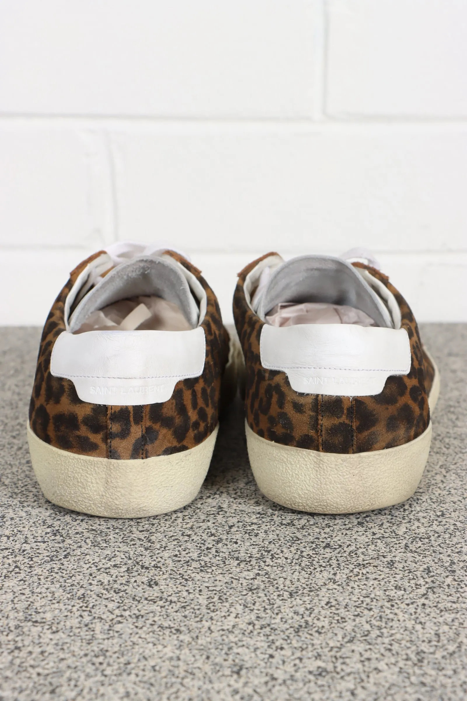 SAINT LAURENT Suede Leopard Print 06 Low Trainers (42)