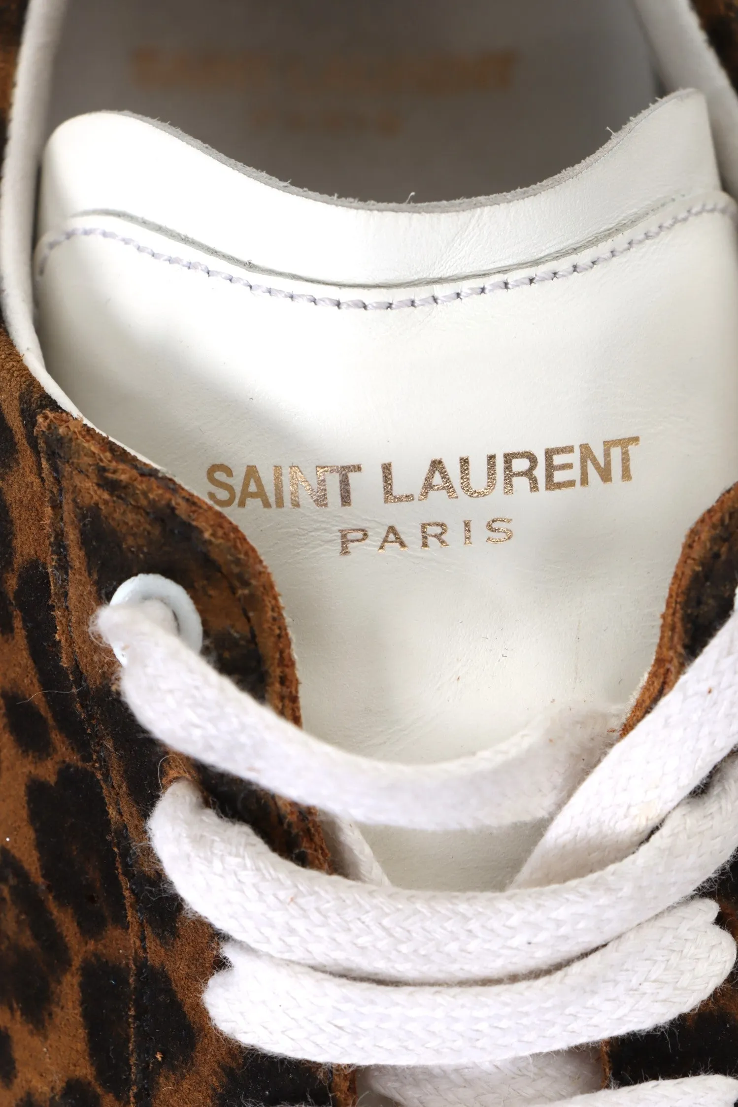 SAINT LAURENT Suede Leopard Print 06 Low Trainers (42)