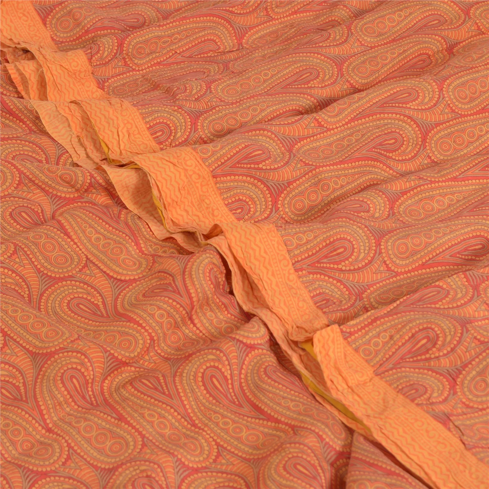 Sanskriti Vintage Sarees From India Multi Pure Silk Printed Sari Craft Fabric