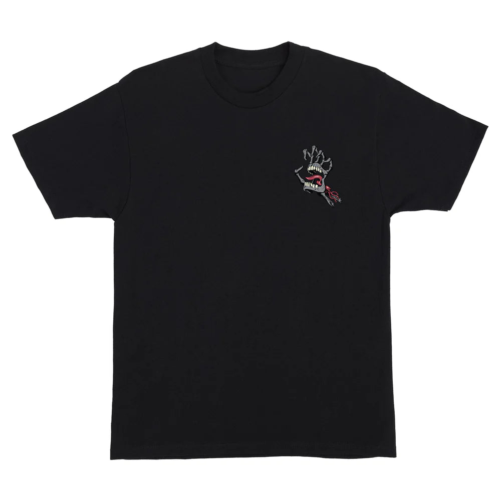 SANTA CRUZ Bone Hand Cruz Graphic T-Shirt - Black