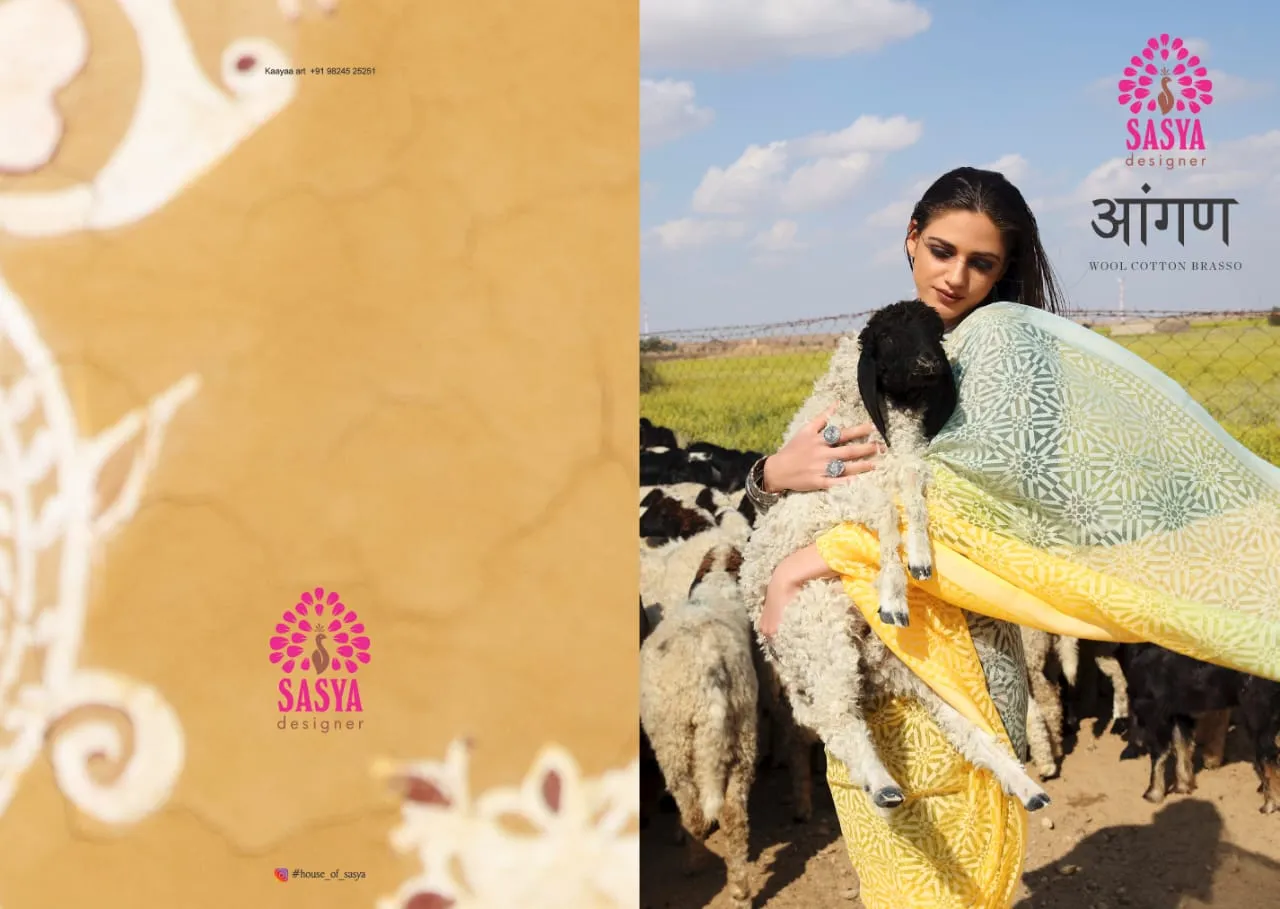 Sasya Designer Aangan Elagant Looking Beautiful Designed Sarees