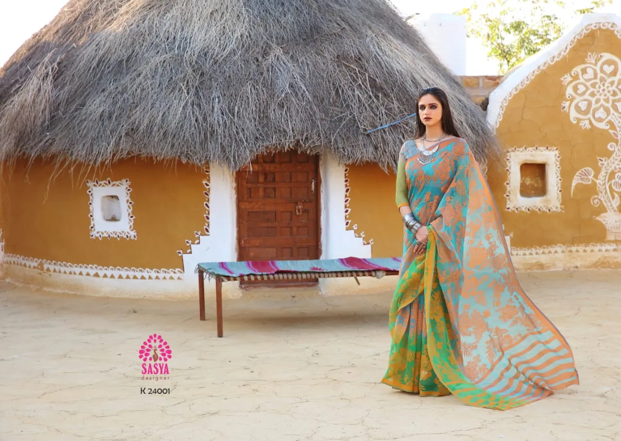 Sasya Designer Aangan Elagant Looking Beautiful Designed Sarees