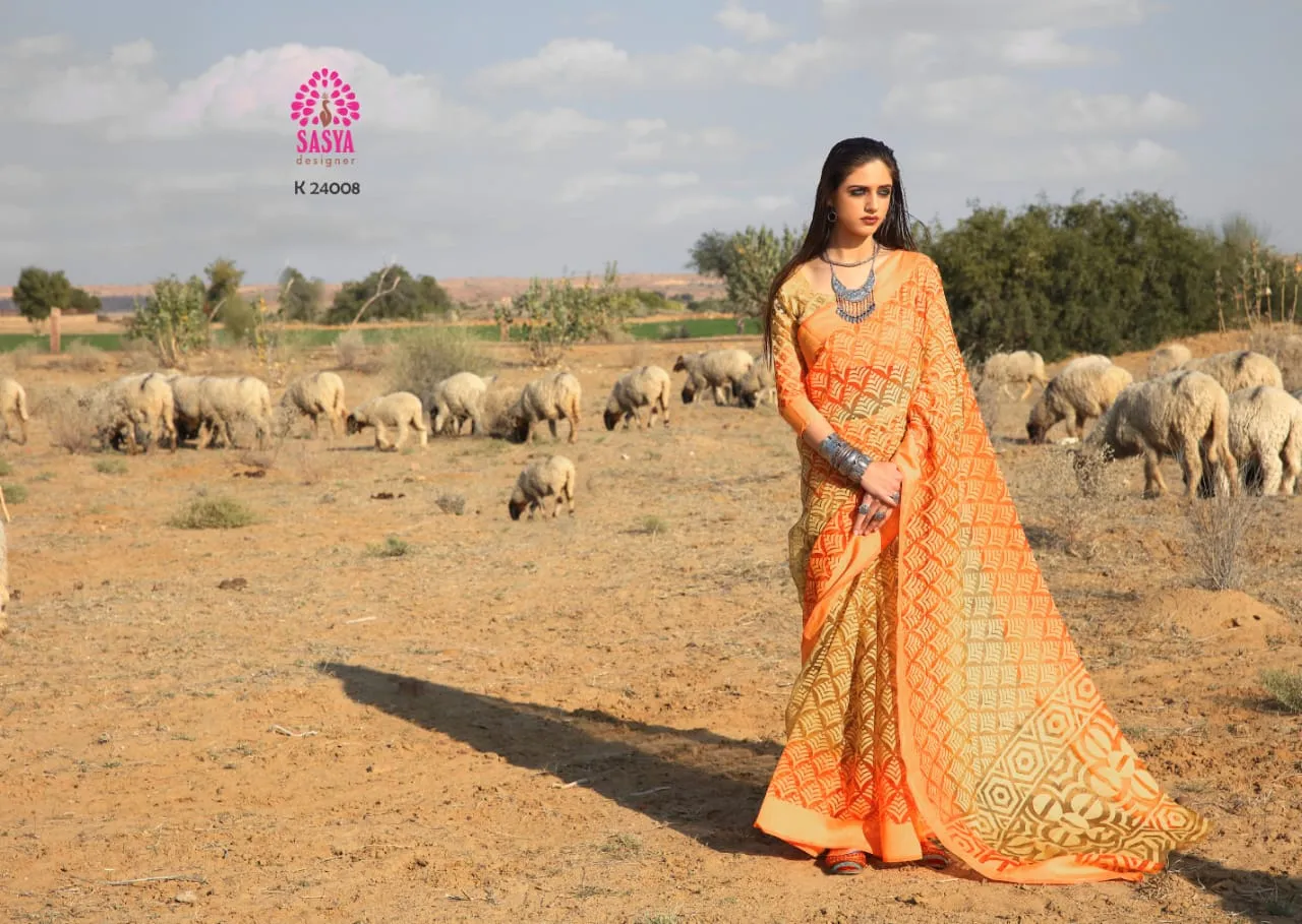 Sasya Designer Aangan Elagant Looking Beautiful Designed Sarees