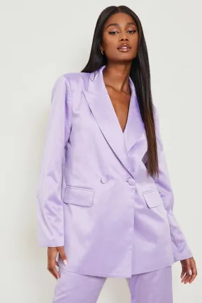 Satin Tailored Relaxed Fit Blazer