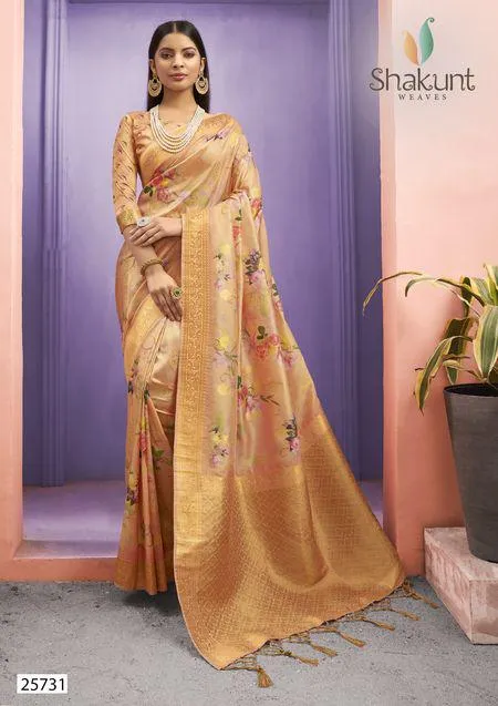 Shakunt Sarees Launched Sanidhya Art Silk Printed Fancy Designer Sarees