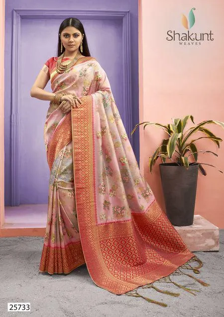 Shakunt Sarees Launched Sanidhya Art Silk Printed Fancy Designer Sarees