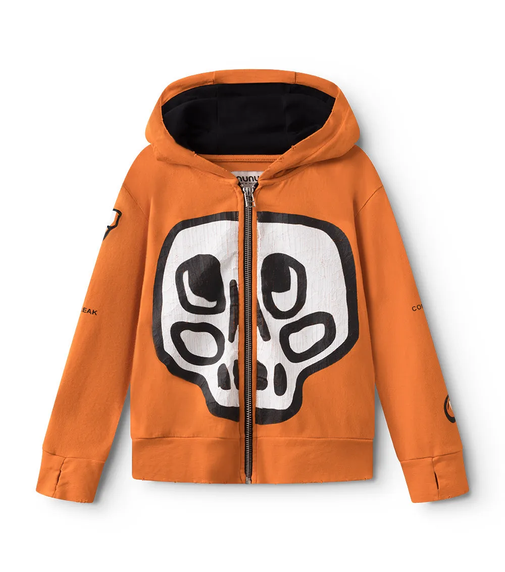 silou skull light zip hoodie