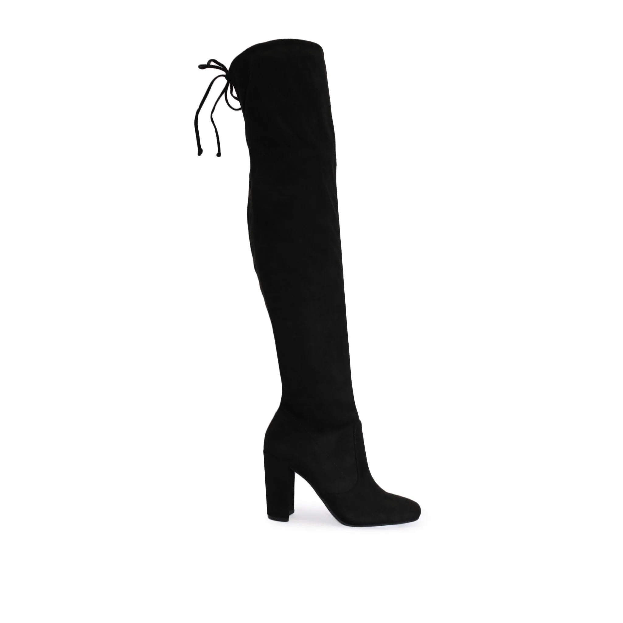 SLAY-08 Lace-Up Over The Knee Block Heel Boots