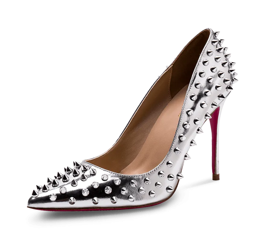 Spikes Pink Sole High Heel Pumps