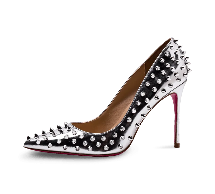 Spikes Pink Sole High Heel Pumps