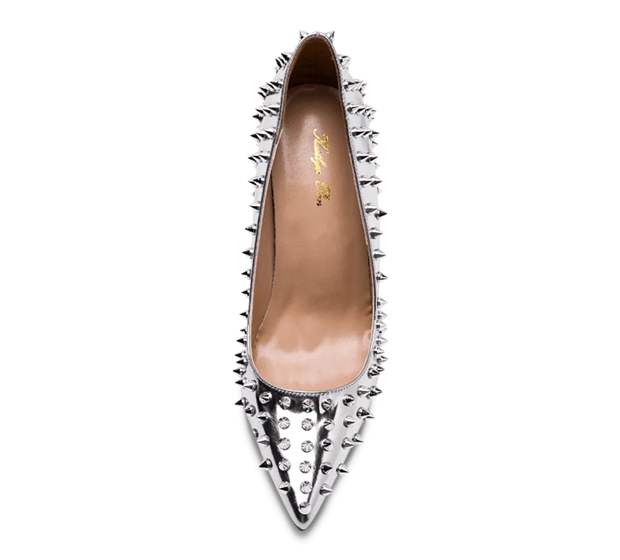 Spikes Pink Sole High Heel Pumps