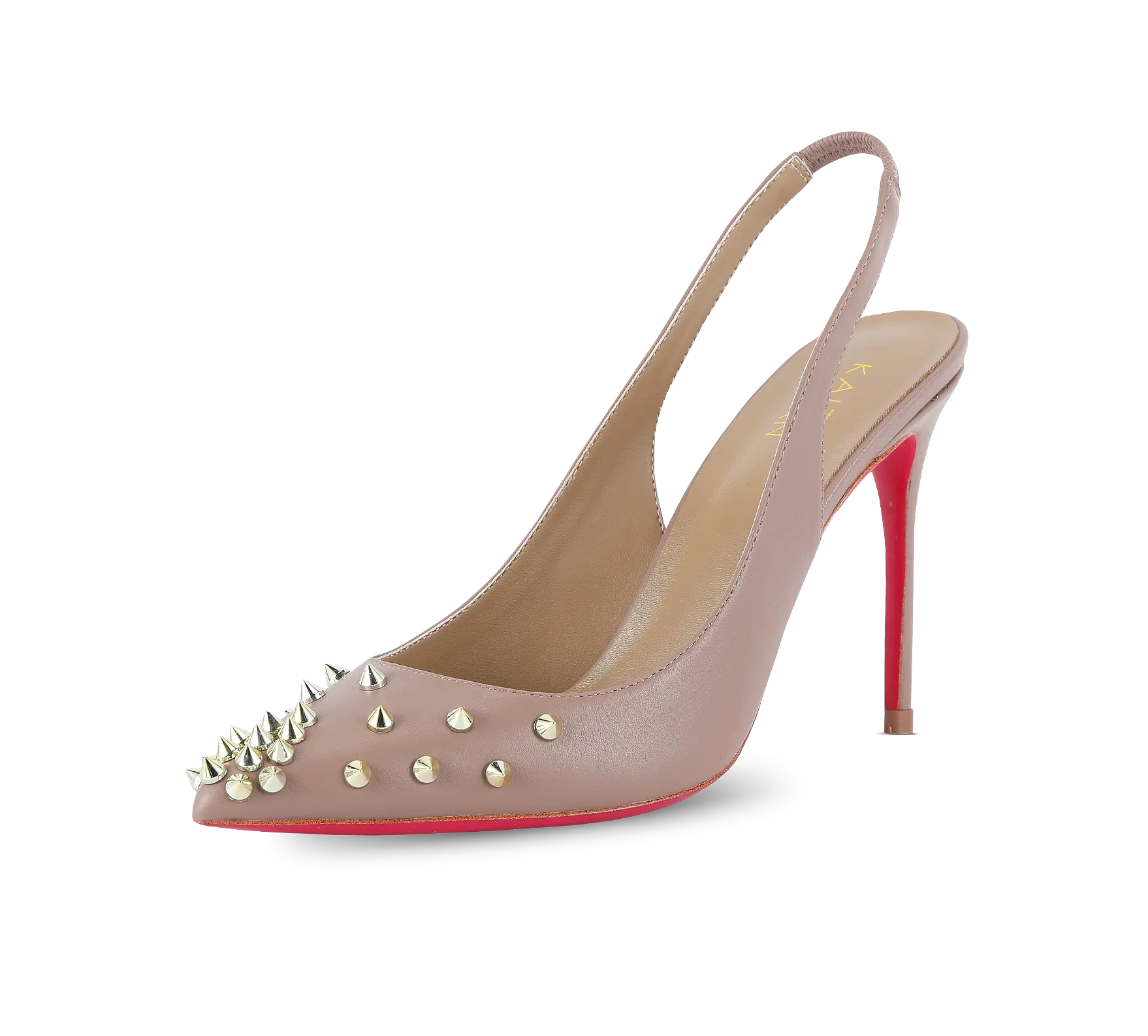 Spiky Slingback Pink Sole Pumps