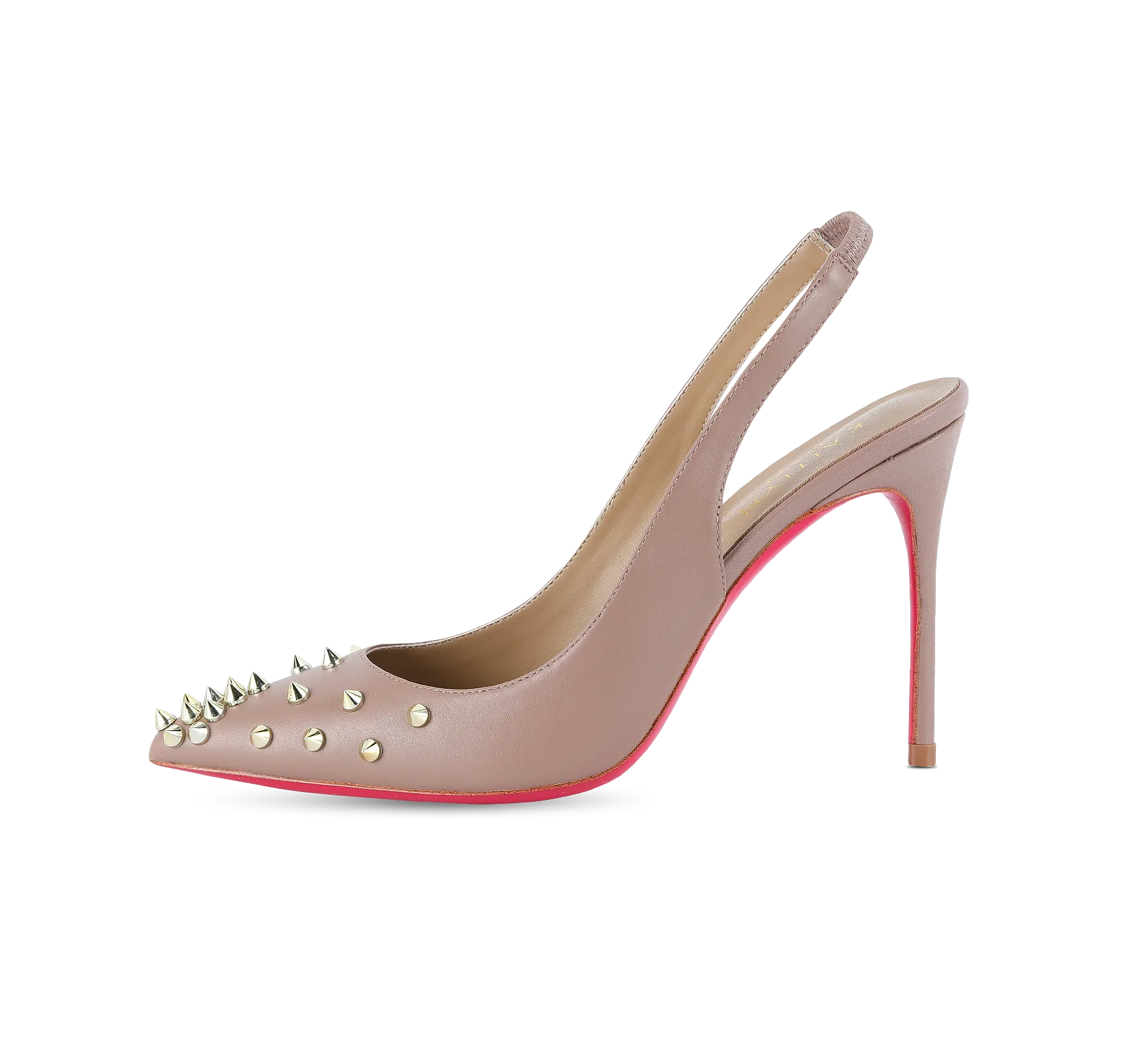 Spiky Slingback Pink Sole Pumps