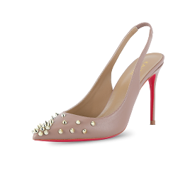 Spiky Slingback Pink Sole Pumps