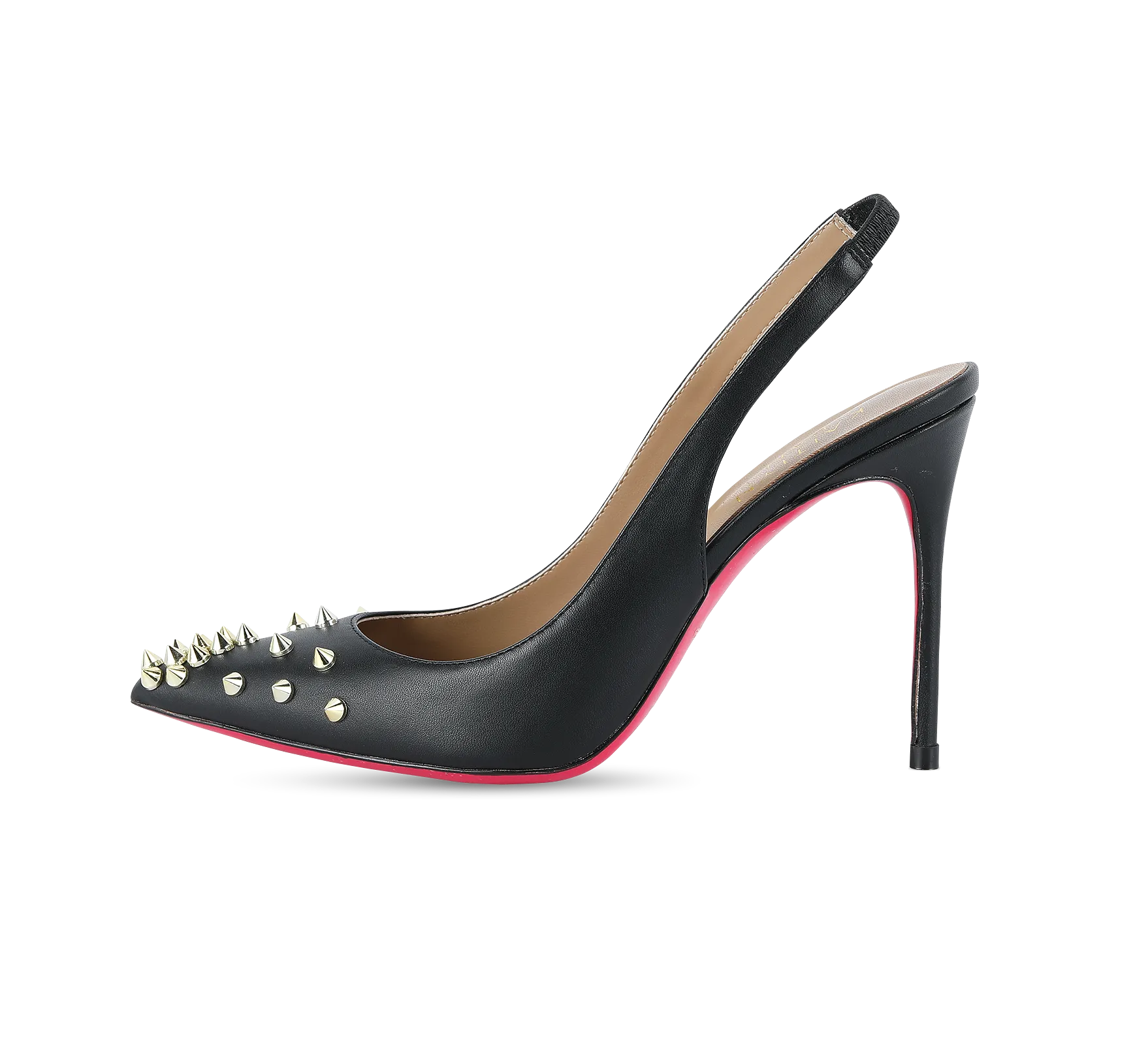 Spiky Slingback Pink Sole Pumps