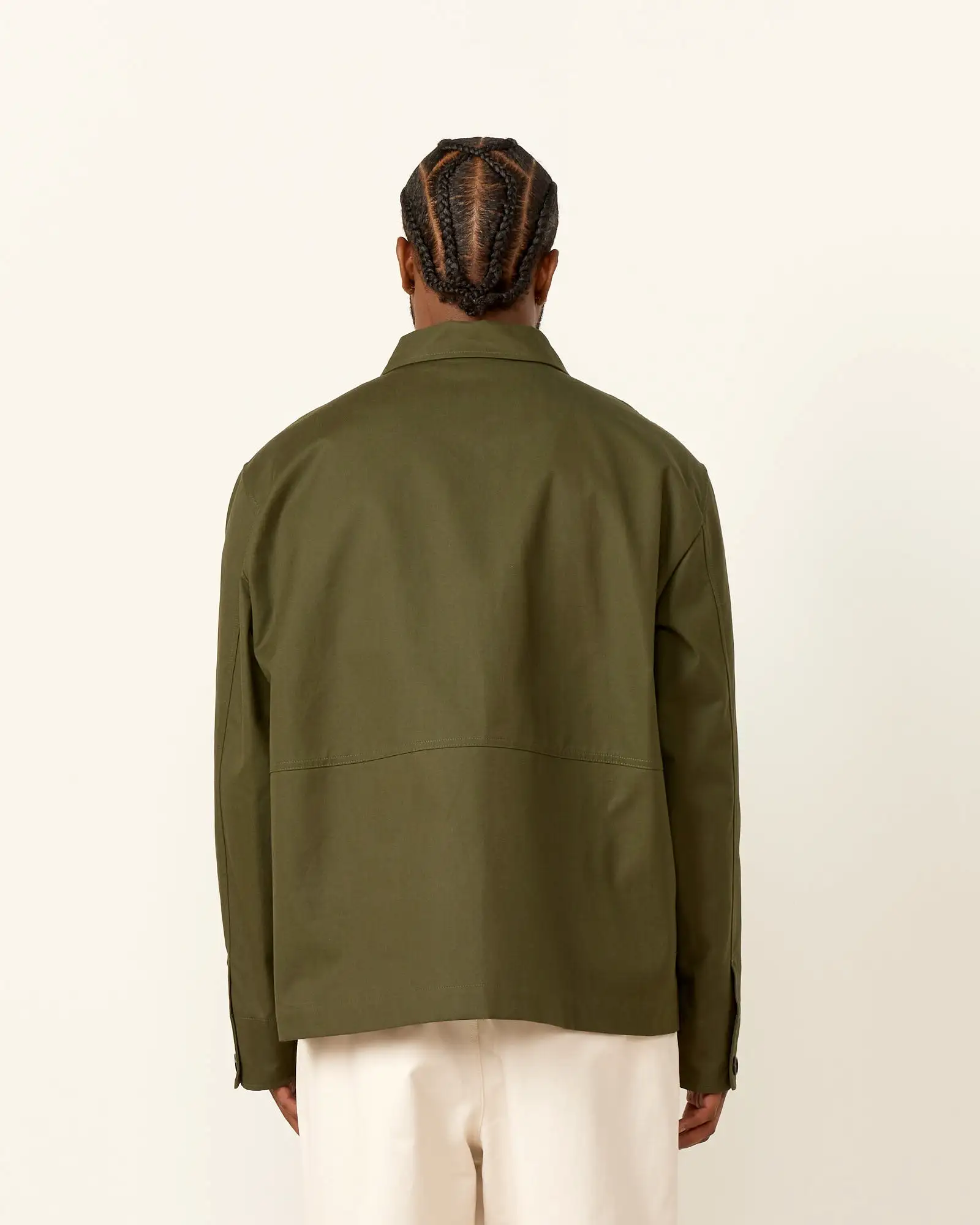 Stand Collar Jacket in Olive