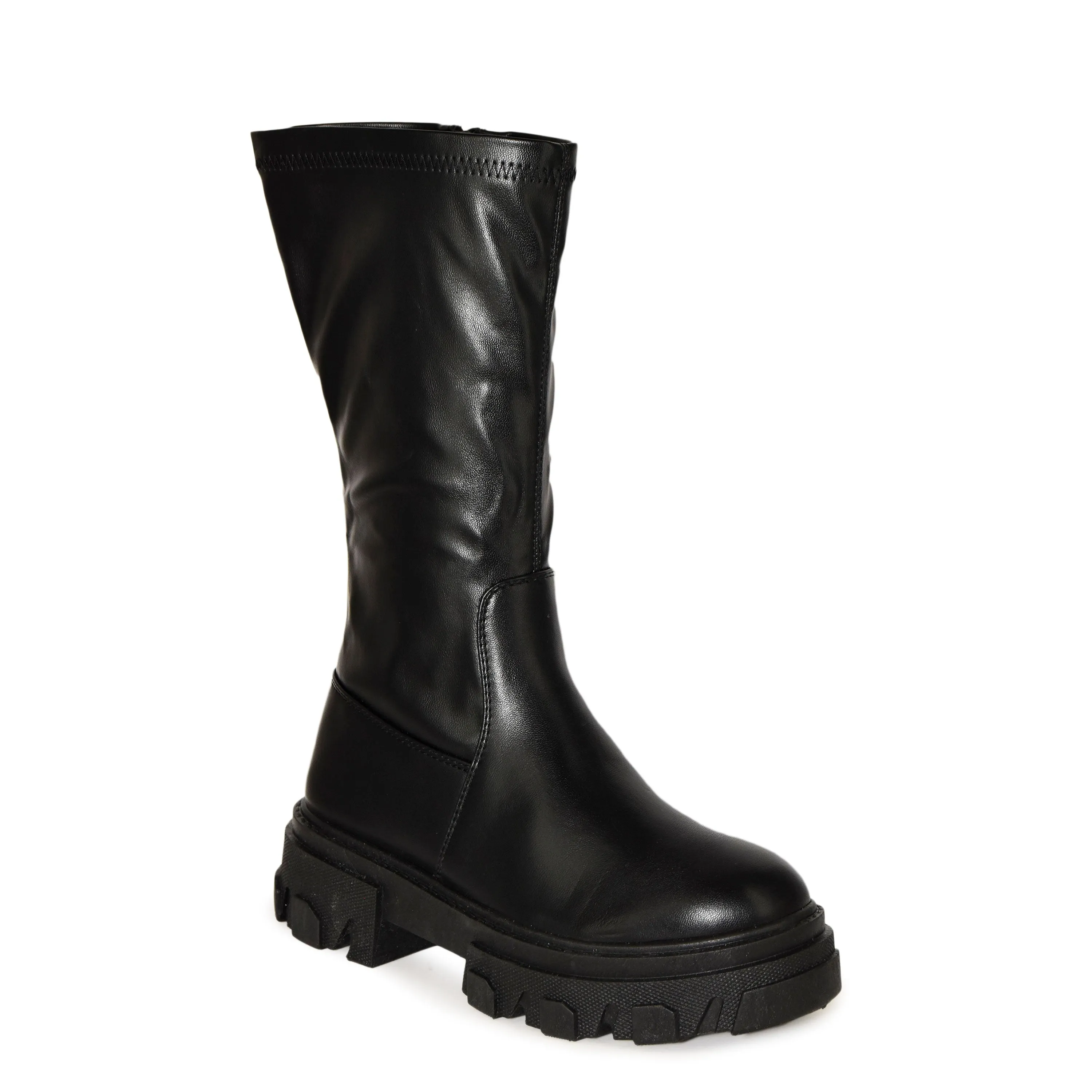 STATUS-10 Women's Chunky Lug Sole Mid-Length Combat Boots