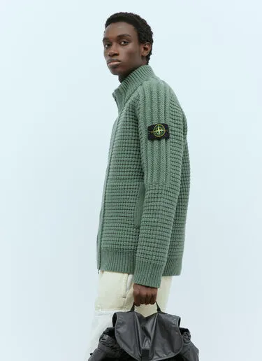 STONE ISLAND  |Wool Nylon Street Style Logo Cardigans