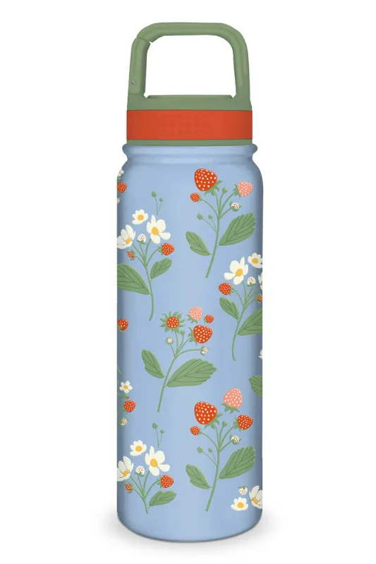 Strawberry Blooms Snap-Hook Water Bottle