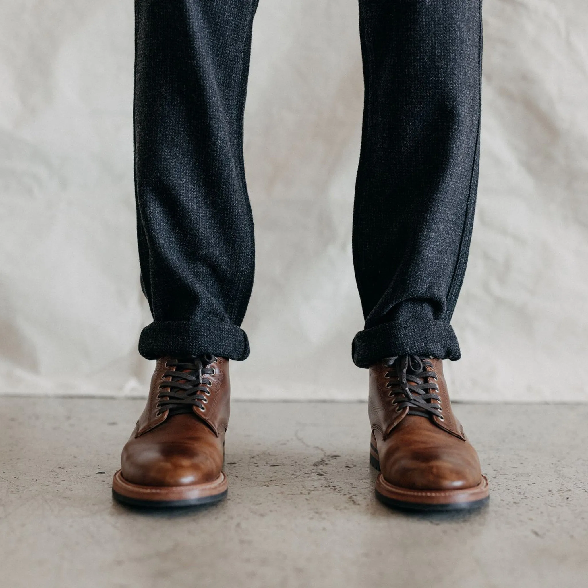 The Carnegie Pant in Charcoal Heather Wool