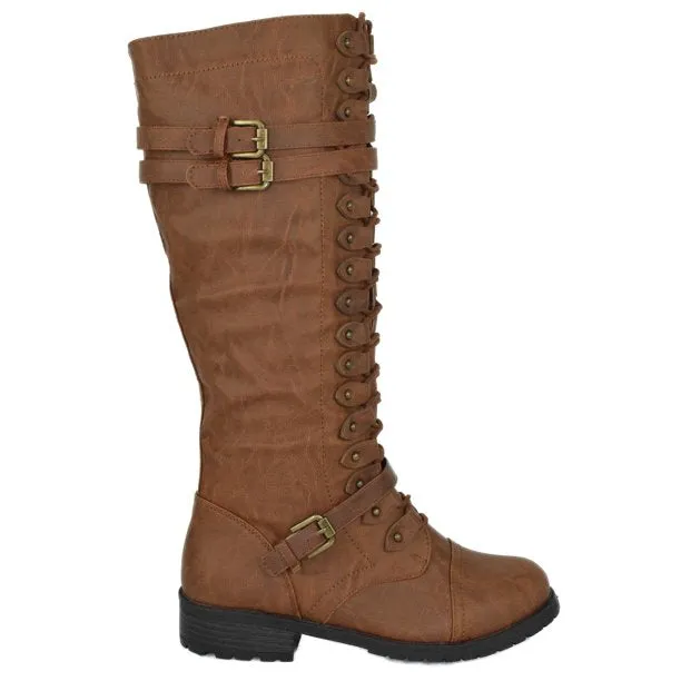 Timberly-65 Combat Stylish Knee High Boots