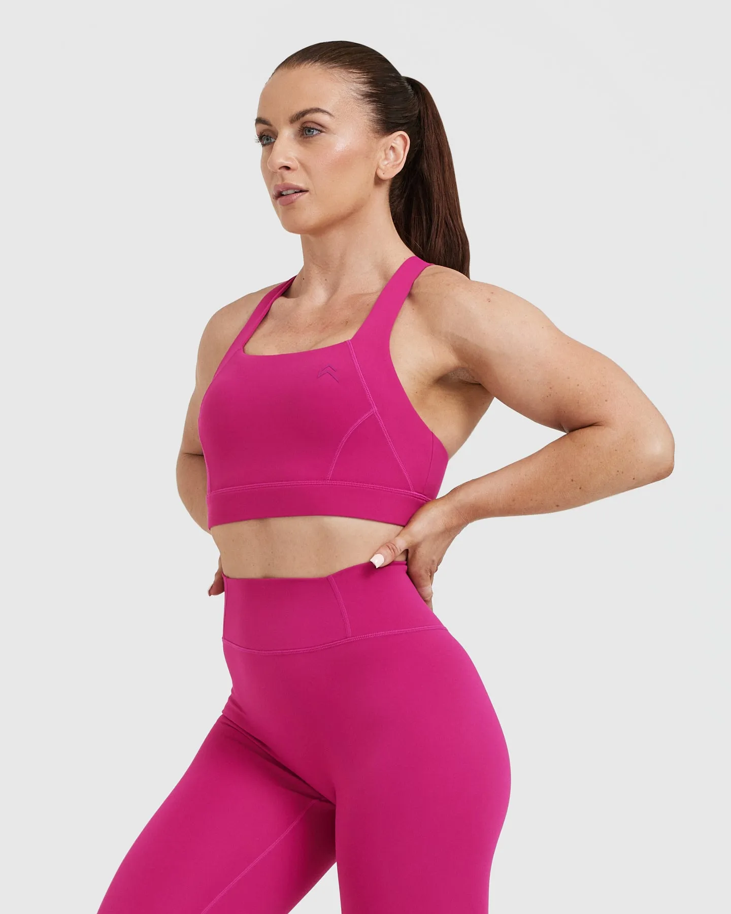 Timeless Wide Strap Sports Bra | Fuchsia