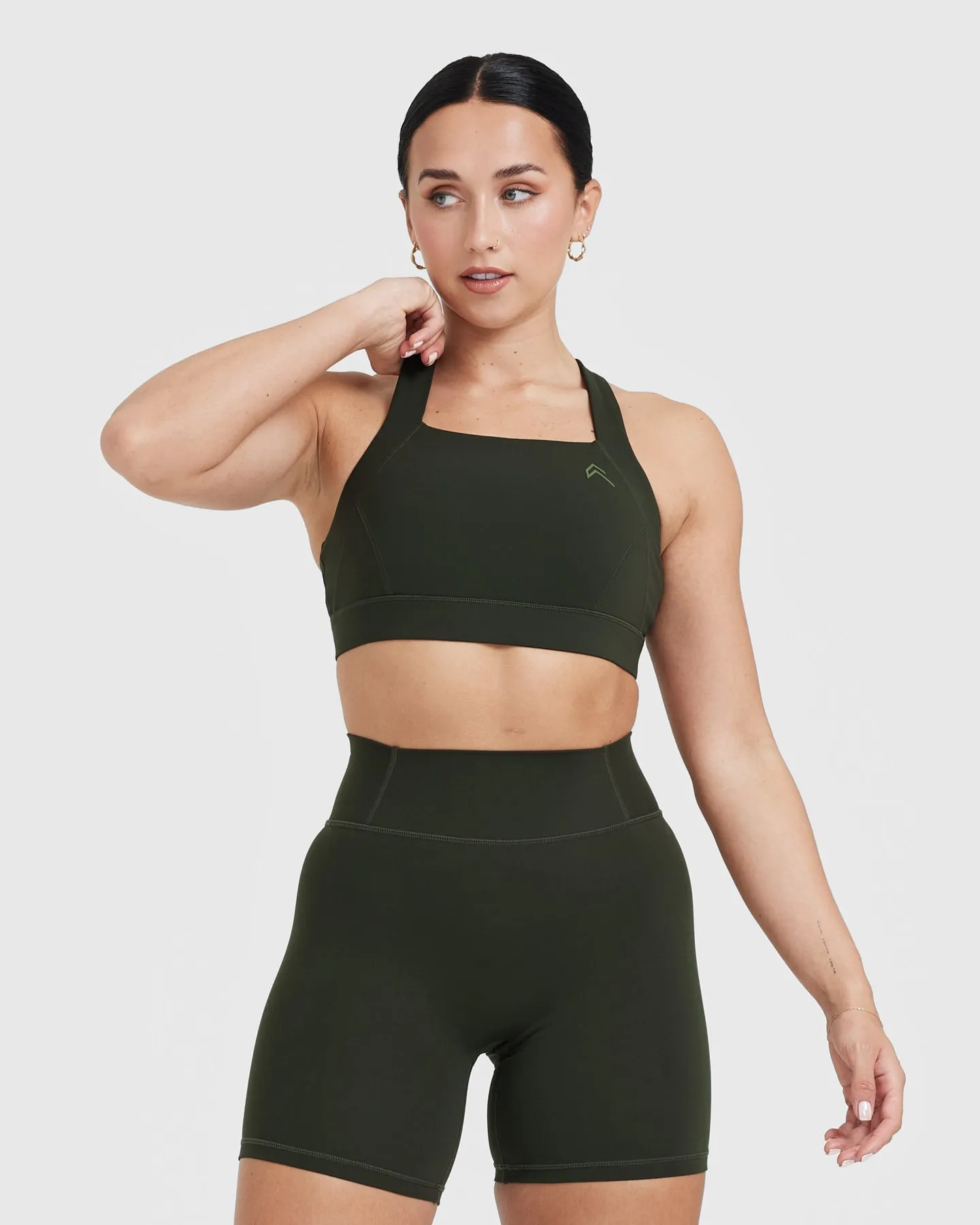 Timeless Wide Strap Sports Bra | Khaki