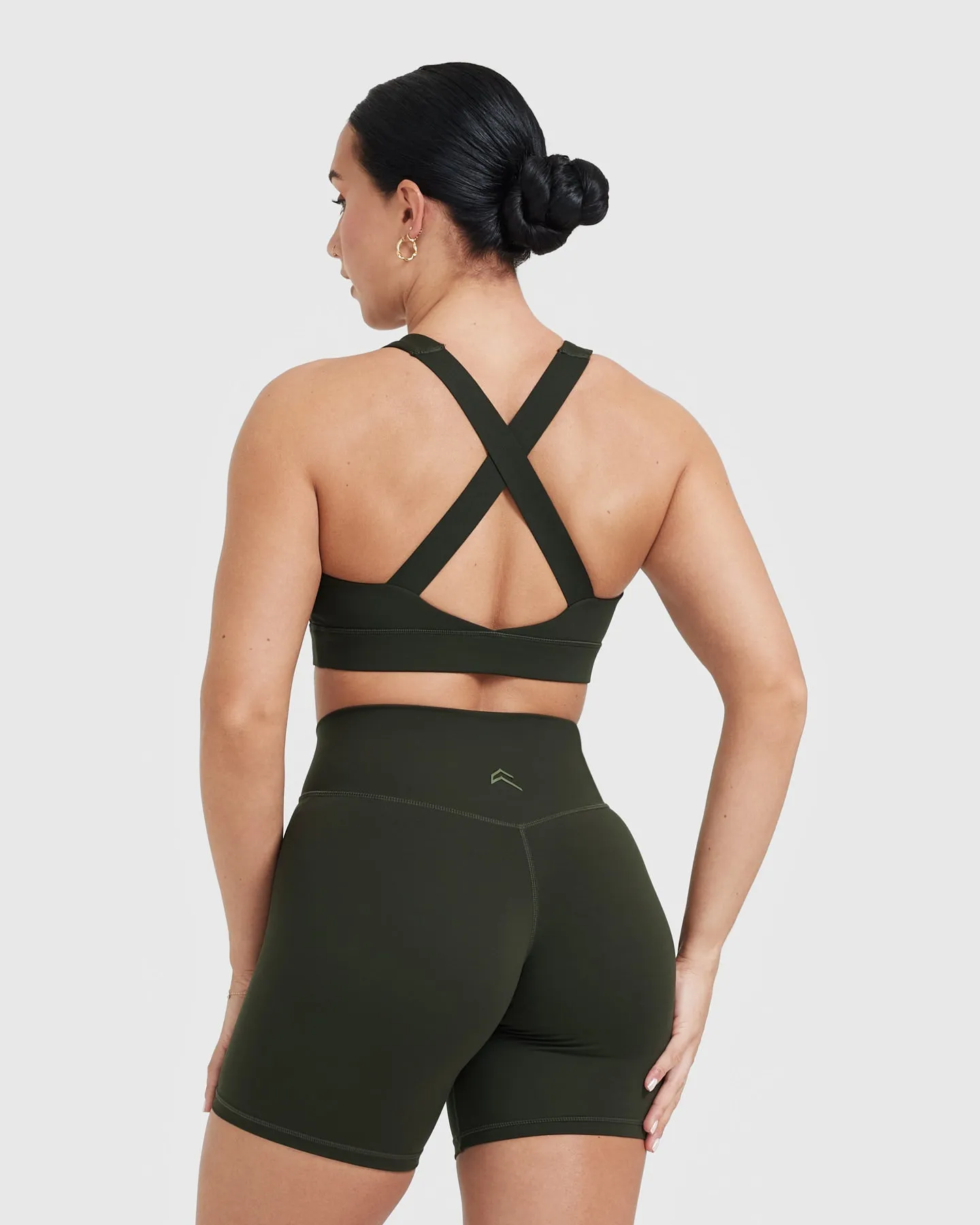 Timeless Wide Strap Sports Bra | Khaki