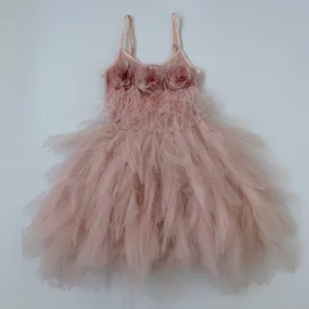 Tutu Du Monde Pale Pink Tulle Feather Dress: 4-5 Years