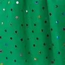 Unique Vintage Plus Size Green & Multi Polka Dot Tulle Suspender Mini Skirt