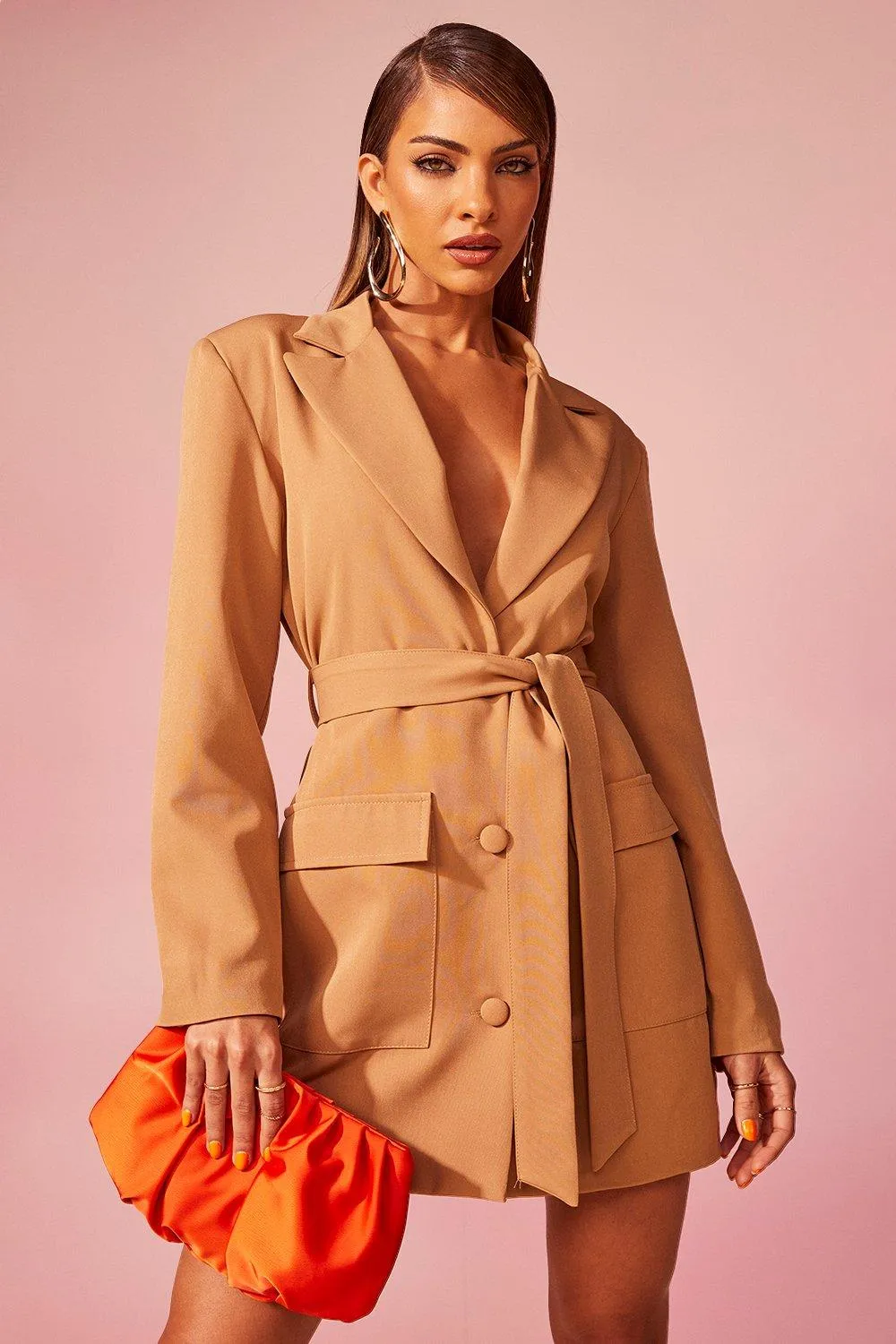 Utility Pocket Detail Tailored Blazer Dress