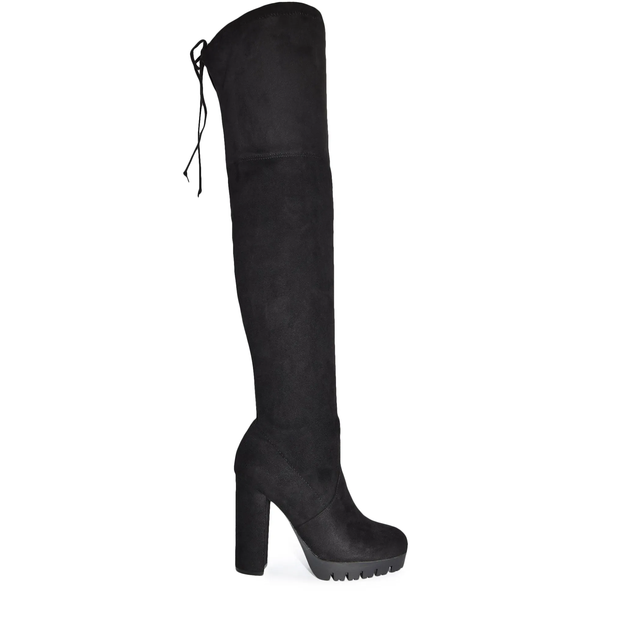 VERONICA-46 Faux Suede Over The Knee Lug Sole Platform High Heel Boots