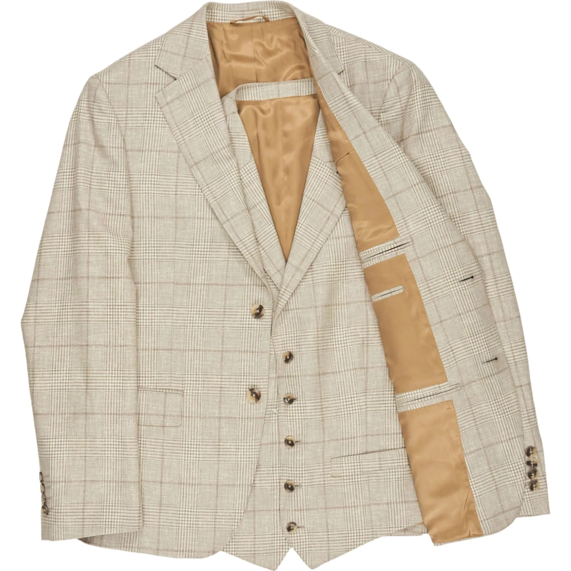 Veste Barberis Canonico Brown Plaid Blazer Suit