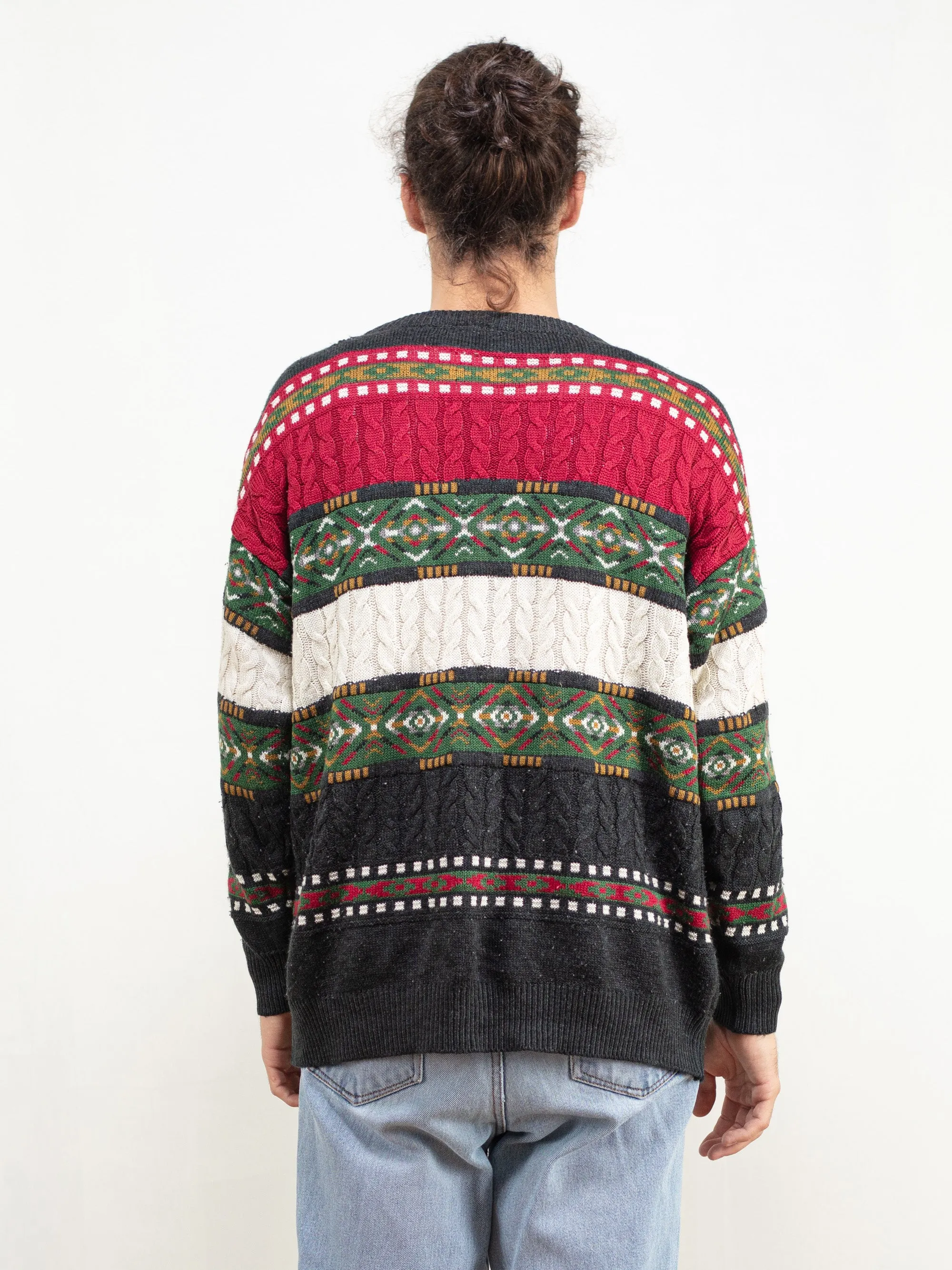 Vintage 90's Bold Patterned Men Sweater