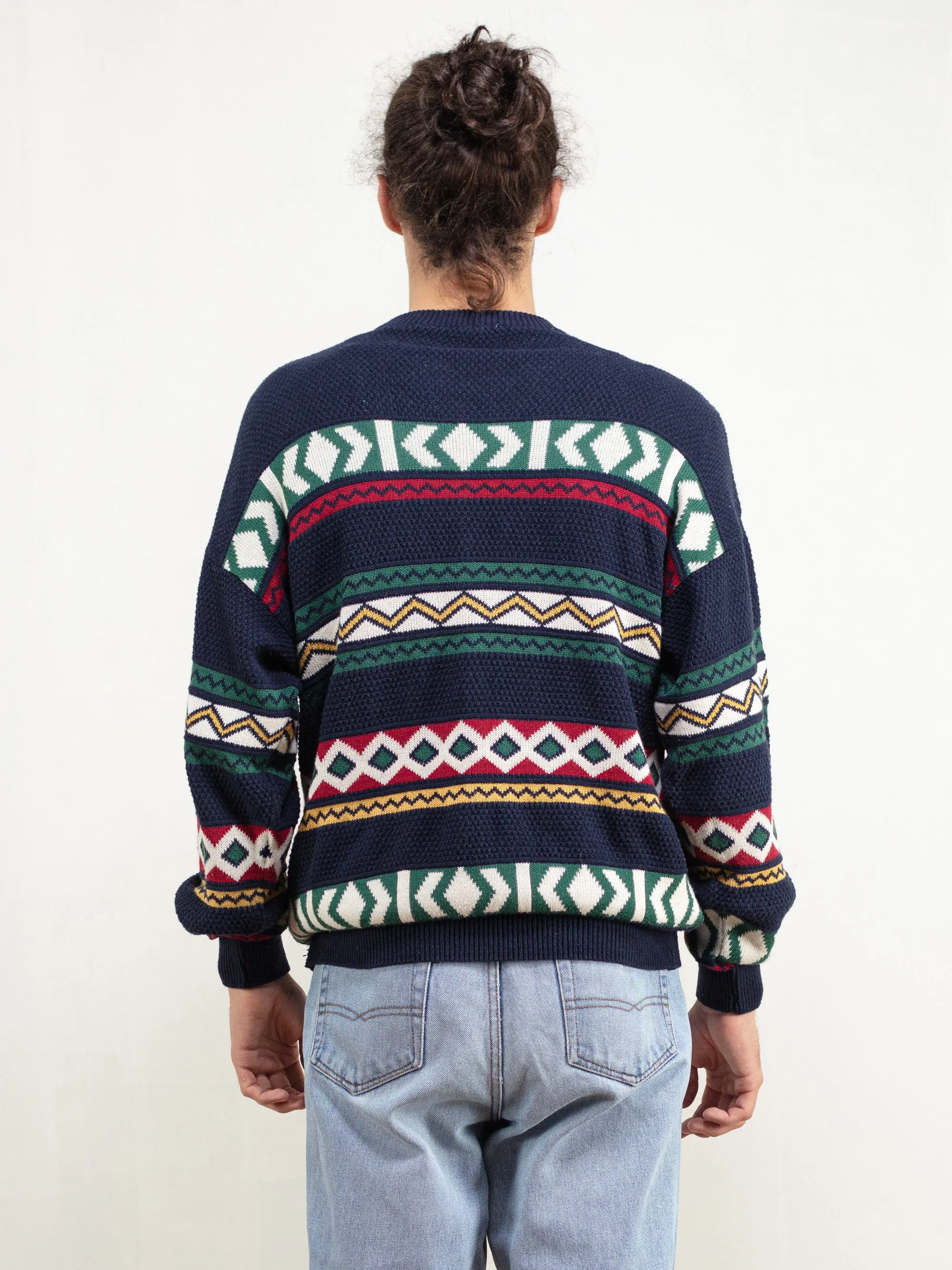 Vintage 90's Men Patterned Sweater